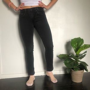 Black Denim Mid Rise Jeans
